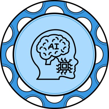 Beyin satırı simgesi, vektör çizim