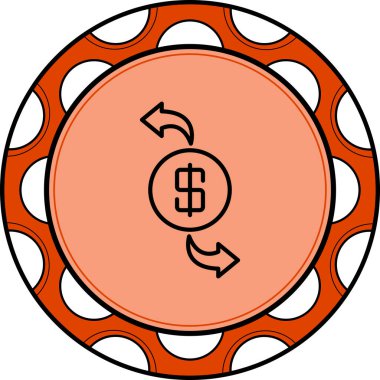 Para Geri Garanti Ağ ikonu vektör çizimi