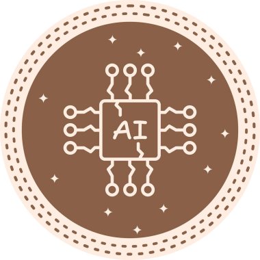 Devre kartlı mikroçip simgesi. Doğrusal ve siluet biçimi.