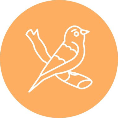 Kırmızı Tanager simge vektör çizimi