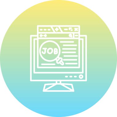 Çevrimiçi İş Arama Web simgesi vektör çizimi