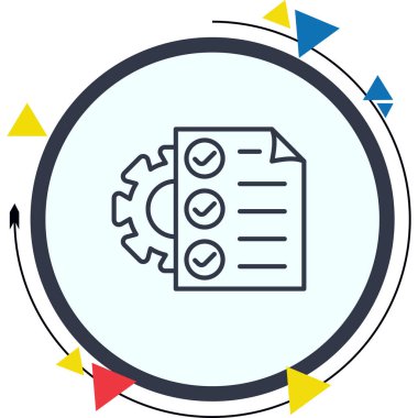 Proje Yönetimi web simgesi vektör illüstrasyonu