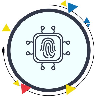 Biyometrik web simgesi vektör çizimi