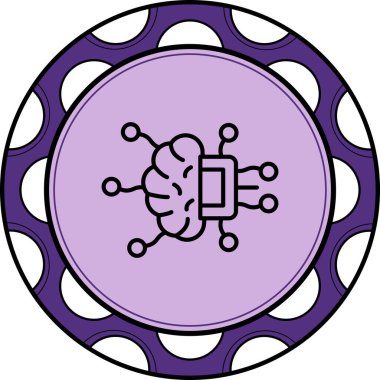 Yapay Zeka Çizgisi Simgesi Basit Görüntü Beyaz Arkaplanda İzole Edildi