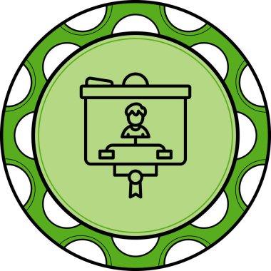 İş uygulamaları veya web sayfaları için en uygun kişi ile bir sunum tahtasında bir organizasyonel grafik.