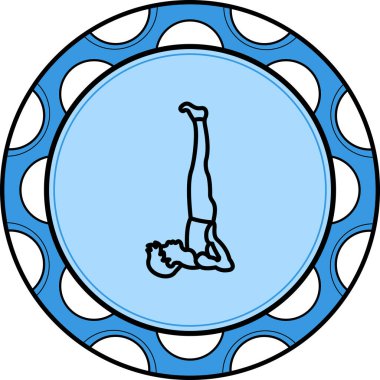 Omuz Ayağa kalk Poz Simgesi. yoga gevşeme logosu