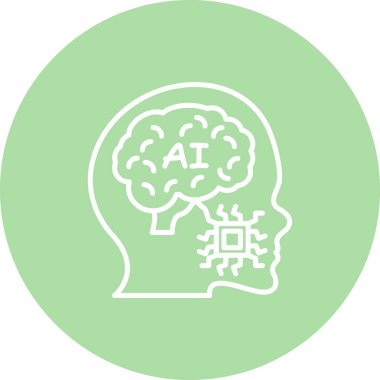 Beyin satırı simgesi, vektör çizim