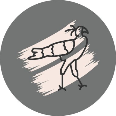 Sekreter Kuş Premium Minimal Düz Vektör İllüstrasyonu