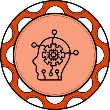 Sayborg. Web simgesi basit illüstrasyon