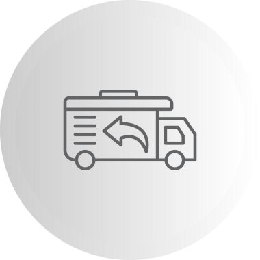 Teslimat kamyonu satırı simgesi, vektör çizim