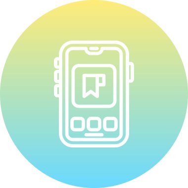 Mobil Kitap İşareti Asgari Düz Vektör İllüstrasyonu