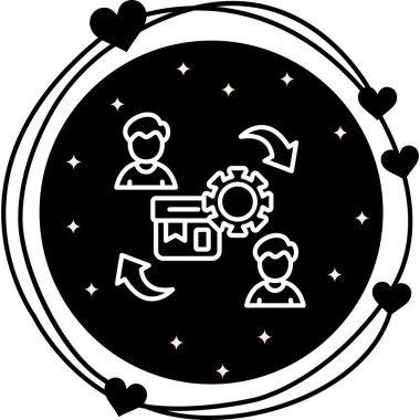 Süreç Yüksek Çözünürlüklü Düz Tasarım Sembolü