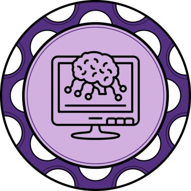 Yapay zeka satırı simgesi, vektör çizim