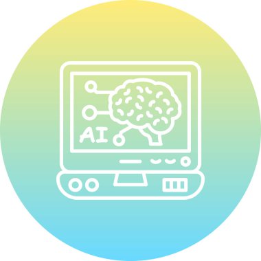 Yapay zeka satırı simgesi, vektör çizim