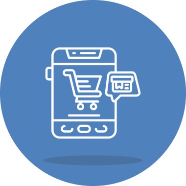 Mobil Alışveriş Şık Dijital Tasarım Sembolü