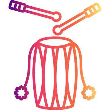 Davul Düz Simgesi, Basit İllüstrasyon