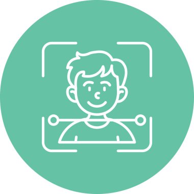 Yüz Tanıma Modern Simgesinin vektör çizimi