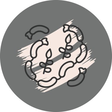 Sosis Hattı Simgesi, Beyaz Arkaplanda Basit Görüntü 