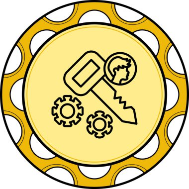 İzin Anahtarı Modern Düz Tasarım Özelliği