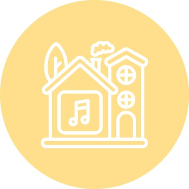 müzik web simgesi vektör illüstrasyonu