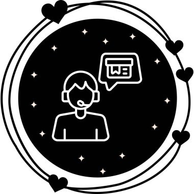 Müşteri destek hattı simgesi, vektör illüstrasyonu