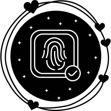 Biyometrik Tanıma simgesi vektör illüstrasyonu