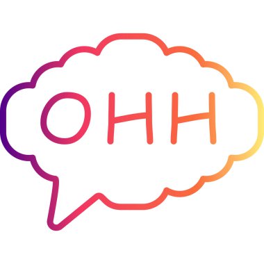 Konuşma balonu çizgisi simgesi, metin basit illüstrasyonlu web etiketi