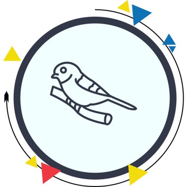 Siyah başlıklı Chickadee simgesi vektör çizimi tasarımı