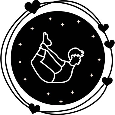 Baş Poz simgesi, yoga uygulamaları için uygun logo