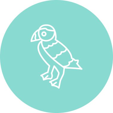 Puffin kuş simgesi vektör çizimi tasarımı