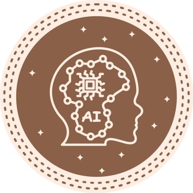 Yapay Zeka Çizgisi Simgesi Basit Görüntü Beyaz Arkaplanda İzole Edildi