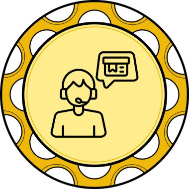 Müşteri destek hattı simgesi, vektör illüstrasyonu