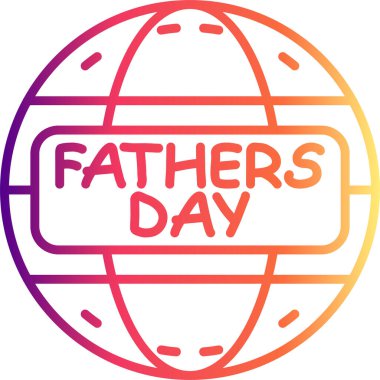 Babalar Günü için rozetli dünya. Uygulamalar veya web sayfaları için uygun basit simge