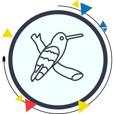 Violet taçlandırılmış Sinekkuşu Yaratıcı Modern Düz Vektör Tasarımı