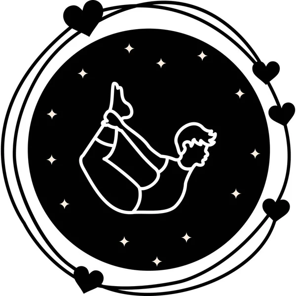 Baş Poz simgesi, yoga uygulamaları için uygun logo