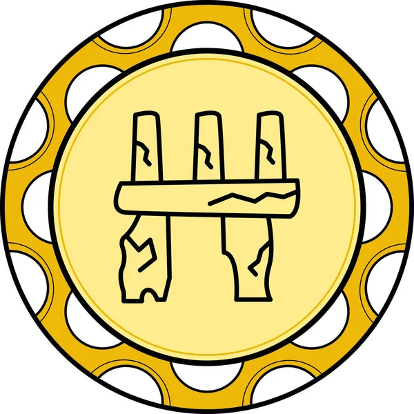 Stonehenge Satır Simgesi Basit Görüntü Beyaz Arkaplanda İzole Edildi