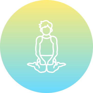 Kahraman Pozu simgesi. Uygulamalar için basit yoga logosu