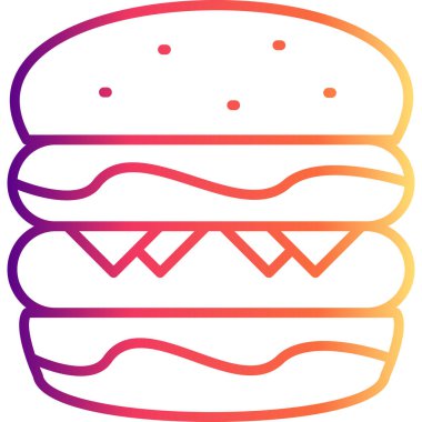 Hamburger Hattı Simgesi, Beyaz Arkaplanda Basit Görüntü 