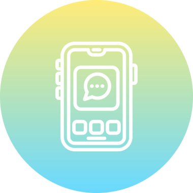 Mobil Sohbet Zarif Profesyonel Düz Grafik Sembolü