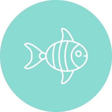 balığı web simgesi, vektör çizim