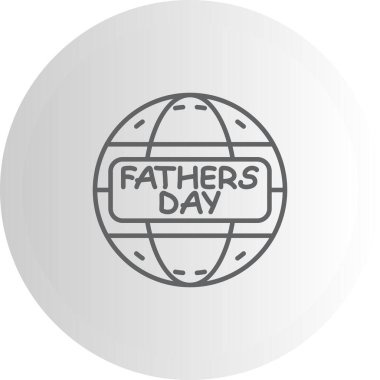 Babalar Günü için rozetli dünya. Uygulamalar veya web sayfaları için uygun basit simge