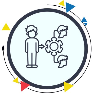 Takım Yönetimi web simgesi vektör illüstrasyonu