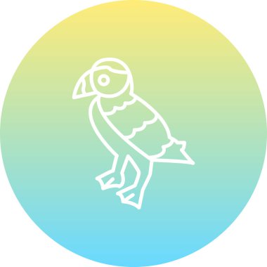 Puffin kuş simgesi vektör çizimi tasarımı