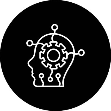 Yapay zeka satırı simgesi, vektör çizim