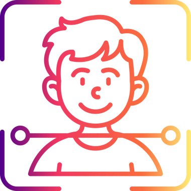 Yüz Tanıma Modern Simgesinin vektör çizimi
