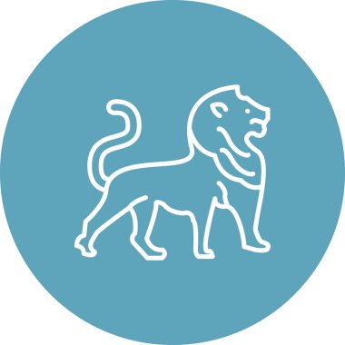 aslan simgesi vektör çizimi tasarımı