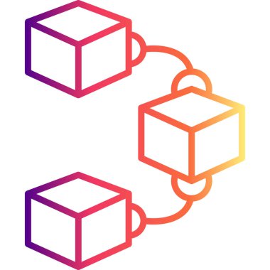 Blockchain simgesi, basit düz resimleme