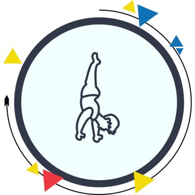 Kol gücü yogası. Amuda kalk simgesi