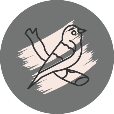 Kırmızı Tanager simge vektör çizimi