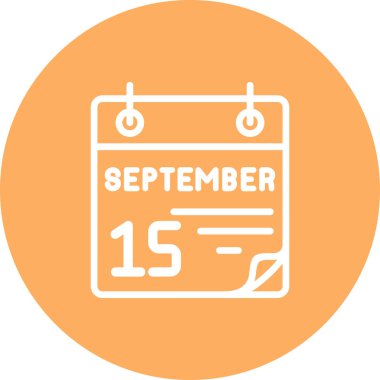 15 Eylül takvim simgesi, vektör illüstrasyonu          